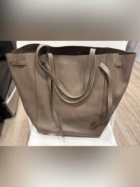 Celine Leather Cabas Phantom w/Belt Medium Tote Bag